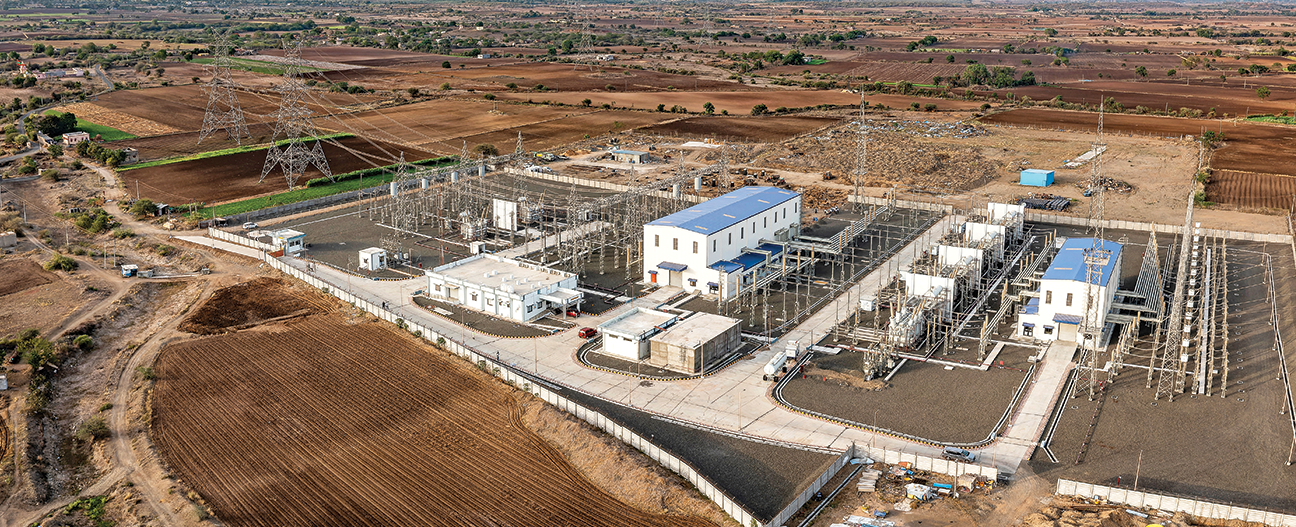 Substation aerial view