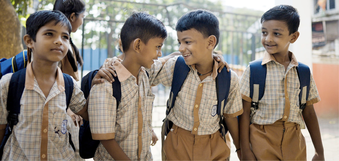School children in uniform