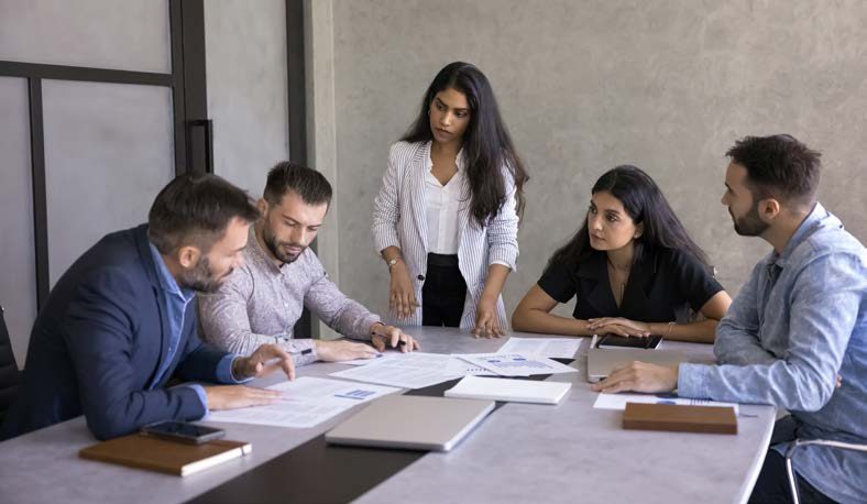 Customer-facing team in a training session
