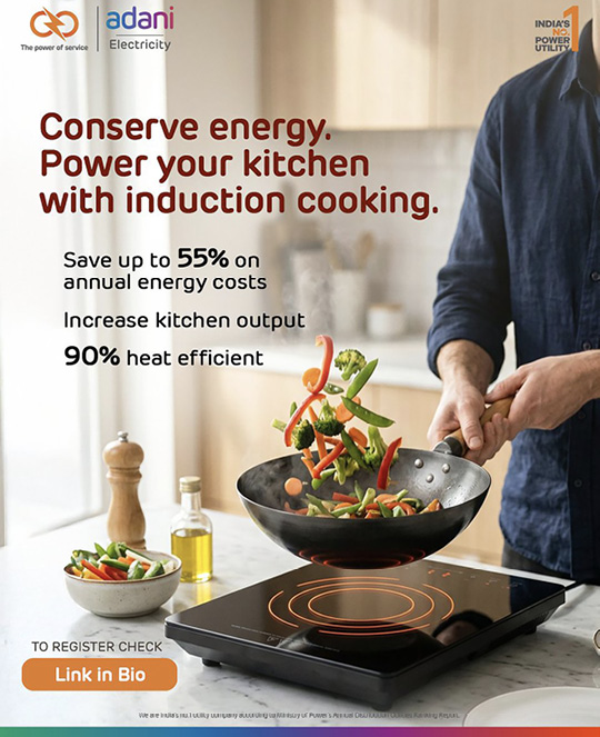 Adani Electricity â€” Conserve energy, power your kitchen with induction cooking