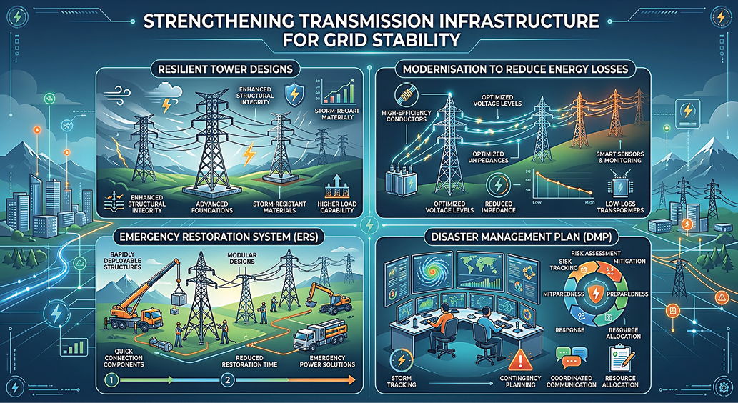 Strengthening Transmission Infrastructure for Grid Stability infographic